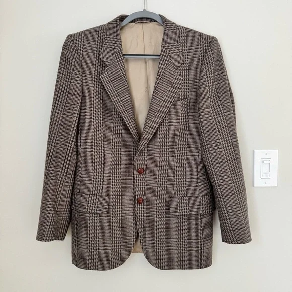 Vintage Valentino Uomo Plaid Tweed Wool
Sports Coat Blazer Jacket Houndstooth 38 - Picture 6 of 16